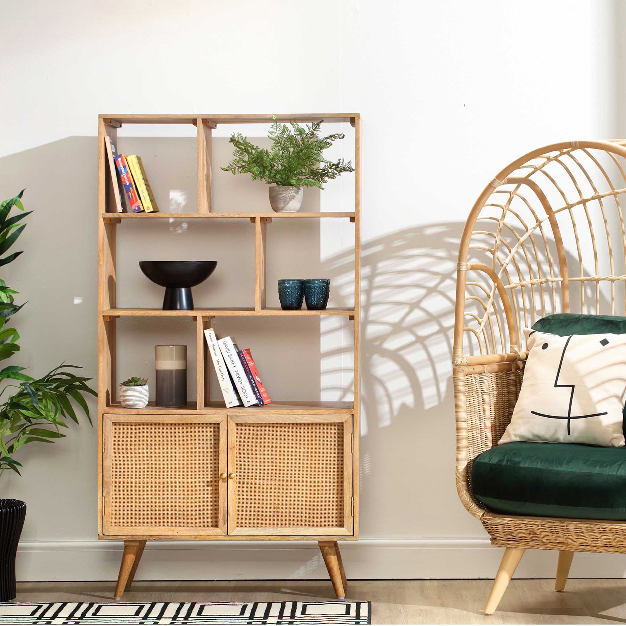 Cane bookcase furniture store