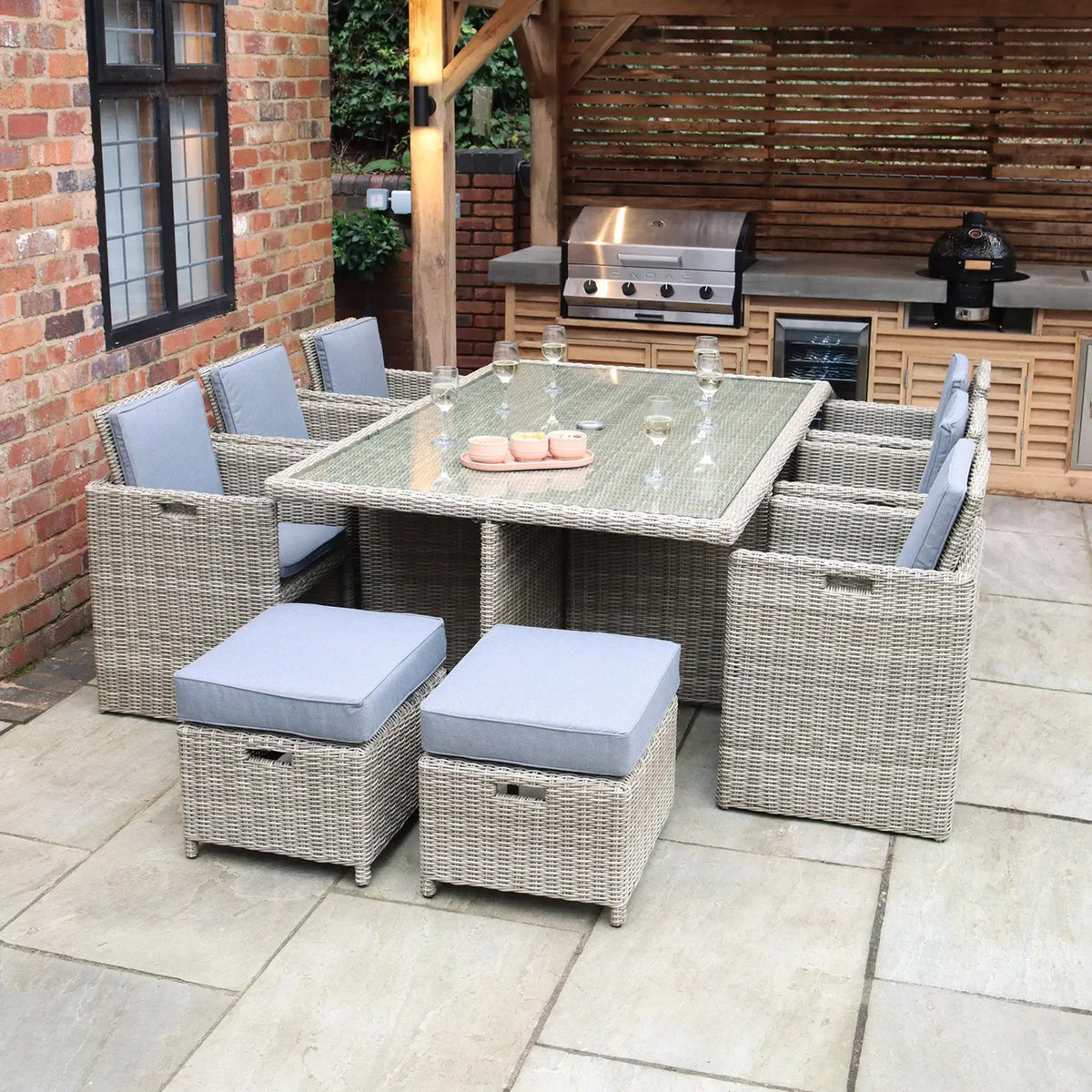 Wentworth Rattan 10 Seater Cube Set from Roseland Furniture