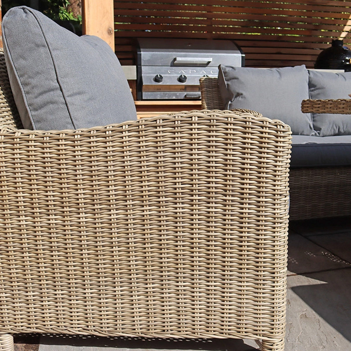 Wentworth Deluxe Rattan Sofa Lounge Set w Height Adjust Table from Roseland Furniture