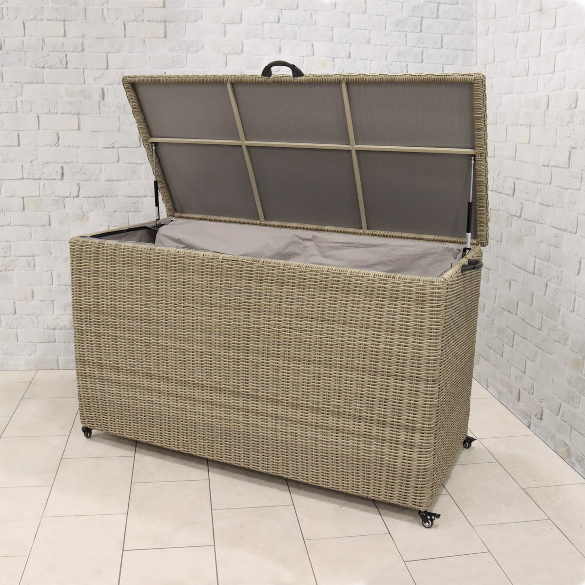 Wentworth 826L Rattan Outdoor Storage Box with Gas Lift