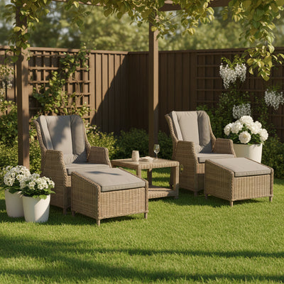 Wentworth Rattan Deluxe Reclining Chair Set
