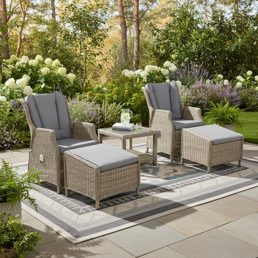 Wentworth Rattan Deluxe Reclining Chair Set from Roseland Furniture