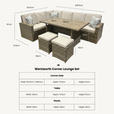 Wentworth Corner Lounge Set dimensions