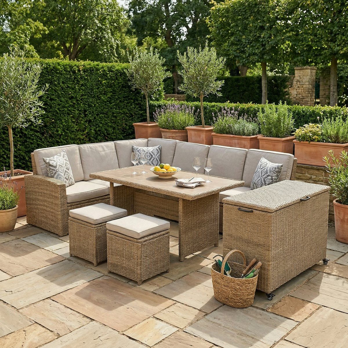 Wentworth Corner Lounge Set with Storage Box from Roseland Furniture