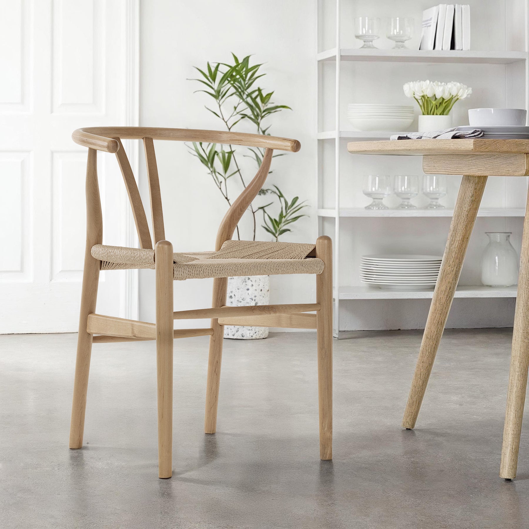 Isla Natural Dining Chair in a contemporary kitchen from Roseland Furniture