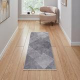 Silver Atherley Diamond Washable Runner Rug from Roseland Furniture