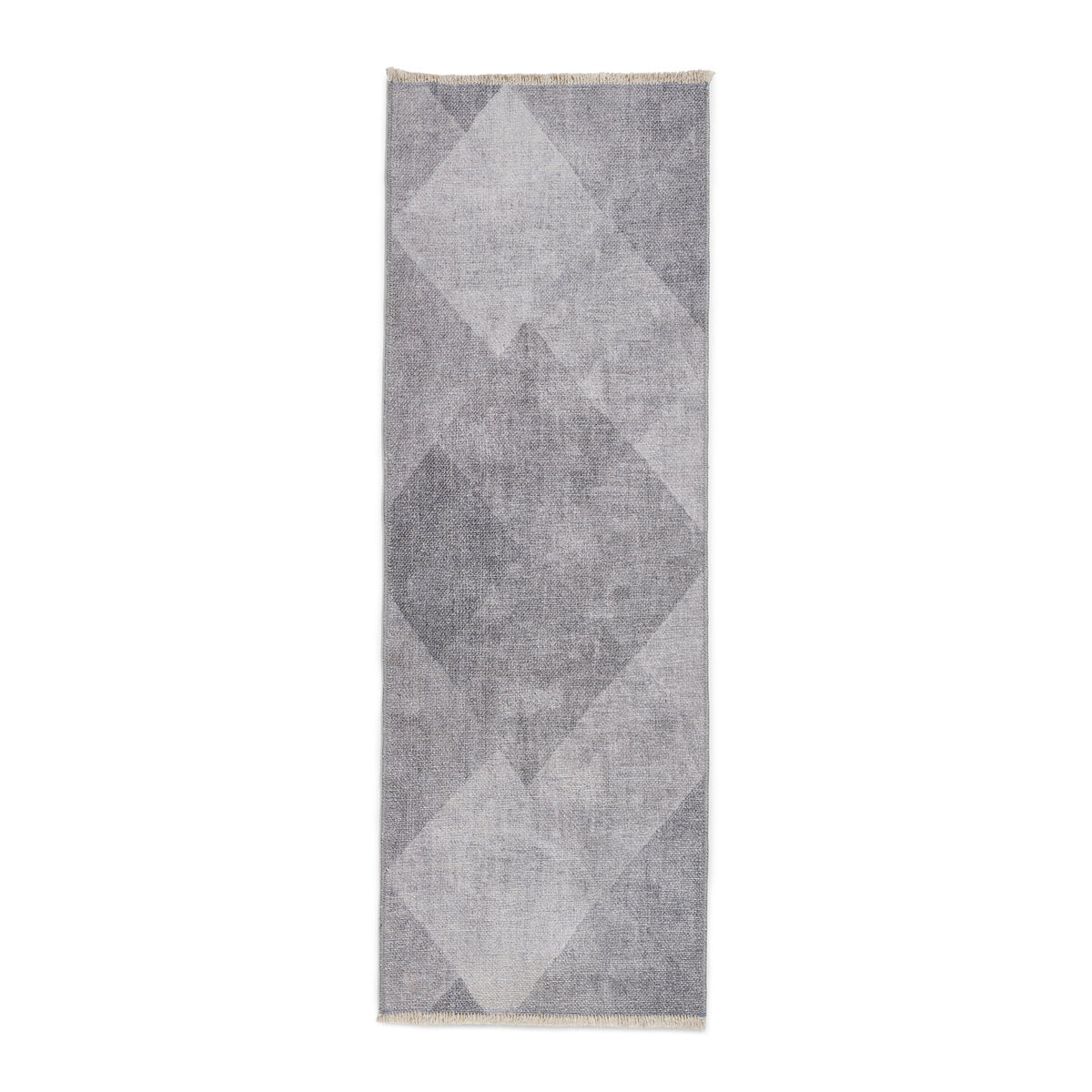 Silver Atherley Diamond Washable Runner Rug from Roseland Furniture