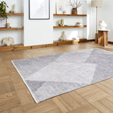 Grey Atherley Diamond Washable Rug from Roseland Furniture