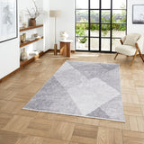 Grey Atherley Diamond Washable Rug from Roseland Furniture