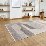 Beige Whitaker Abstract Flatweave Washable Rug from Roseland Furniture