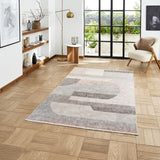 Beige Whitaker Abstract Flatweave Washable Rug from Roseland Furniture