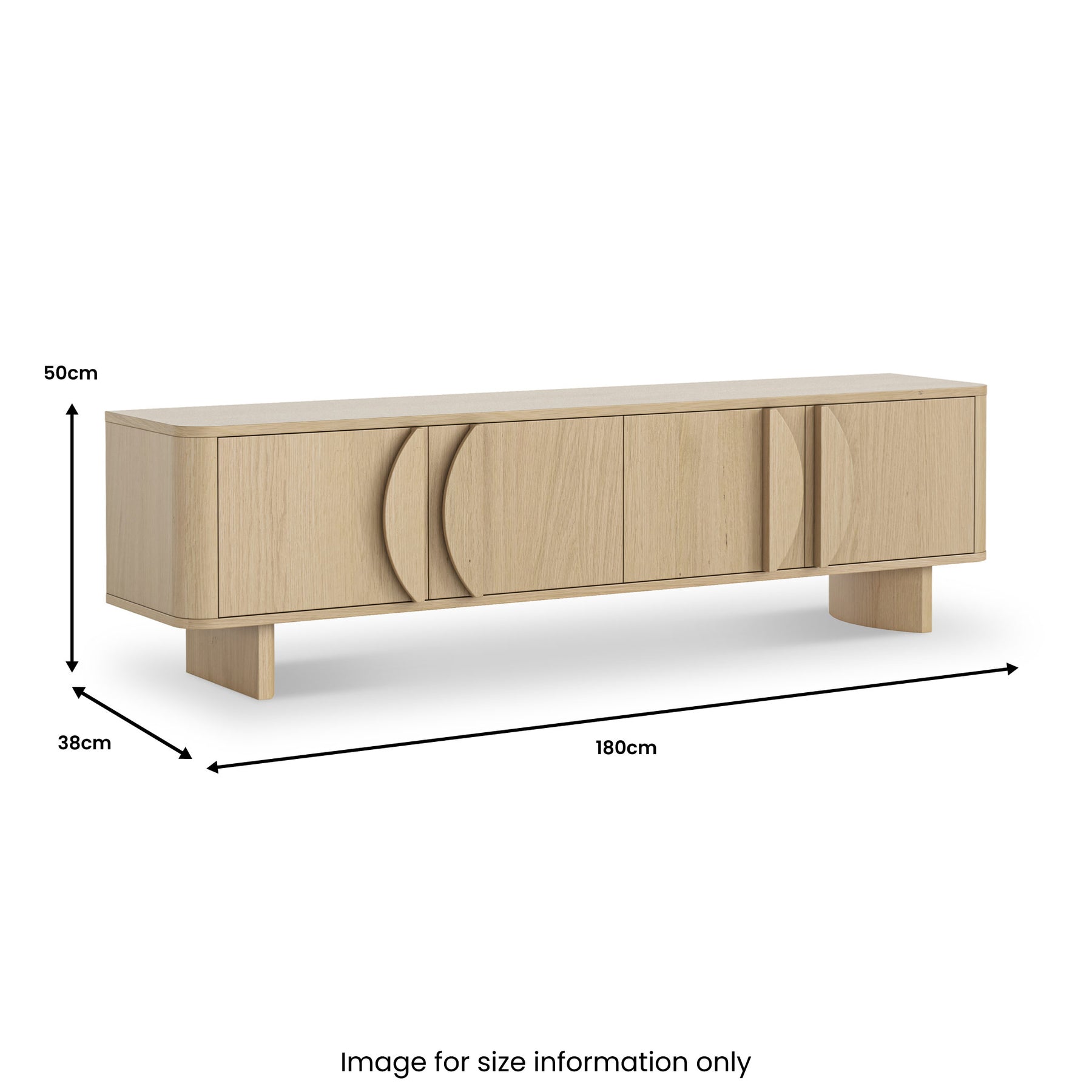 Whitstone Oak 180cm TV Unit from Roseland Furniture