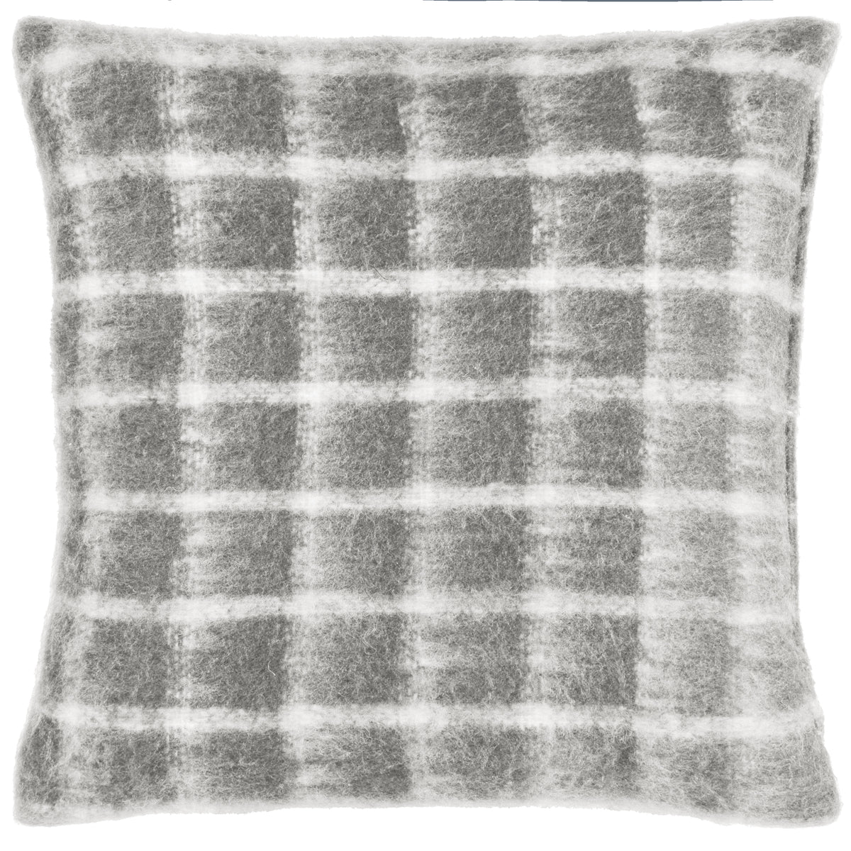 Yarrow Flint Grey Checked 45cm Polyester Cushion