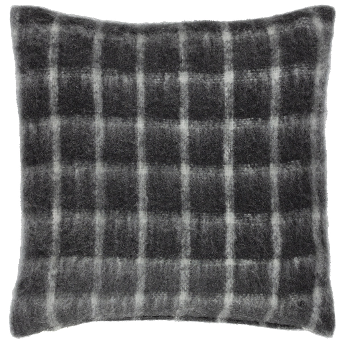 Yarrow Stone Grey Checked 45cm Polyester Cushion
