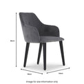 Zane Velvet Dining Chair with Black Leg dimensions
