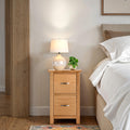 London Oak Slim Bedside Table from Roseland Furniture