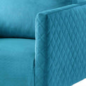 close up of the diamond stitching on the Bali Lagoon Velvet Accent Chair