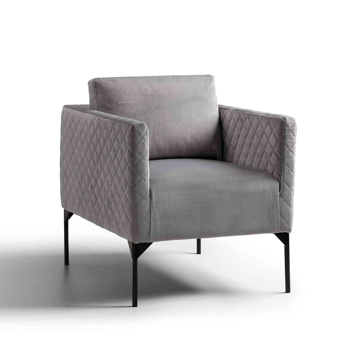 Bali Grey Velvet Accent Chair