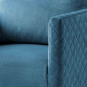 close up of the diamond stitching on the Bali Peacock Velvet Accent Chair