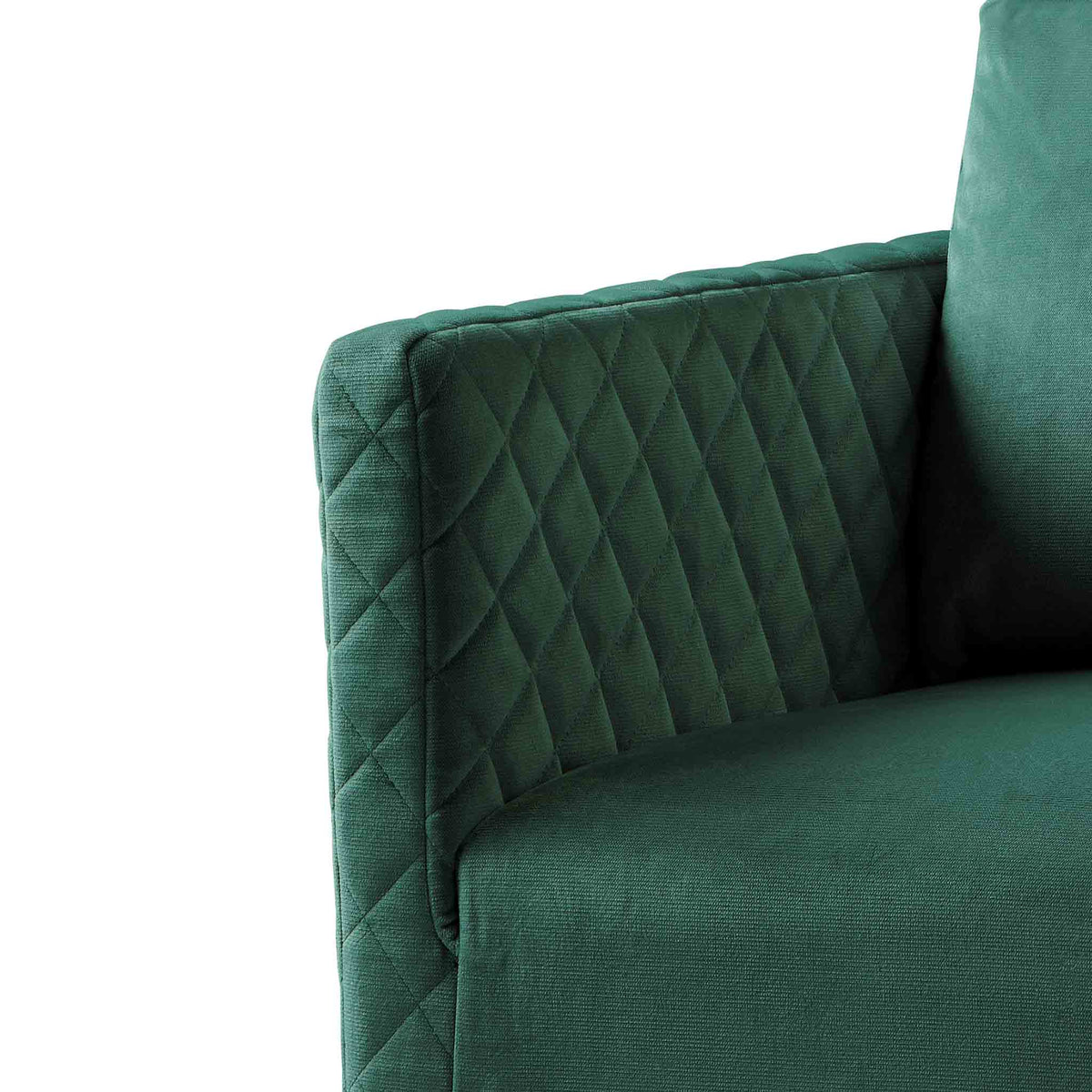 close up of the upholstered velvet fabric for the Bali Jasper Velvet Accent Chair