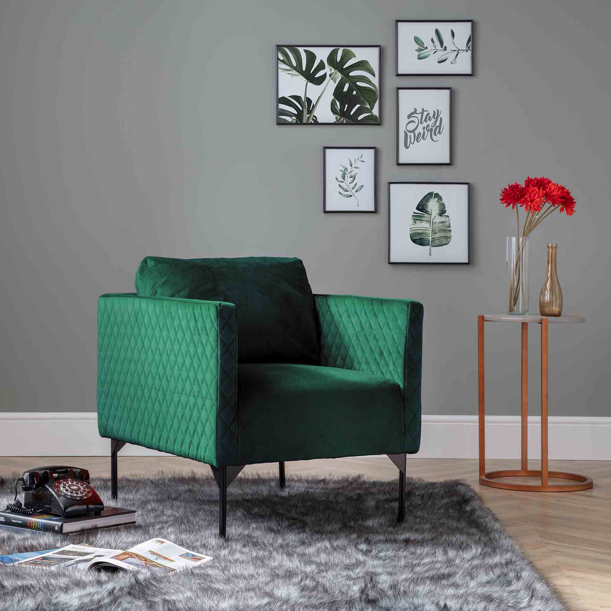 Bali Jasper Velvet Accent Chair lifestyle image