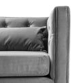 close up of the velvet tracked armrest on the Savoy Grey Velvet 2 Seater Accent Chair 