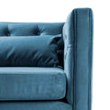close up of the velvet tracked armrest on the Savoy Peacock Velvet 2 Seater Accent Chair 