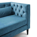 close up of the padded foam seat on the Savoy Peacock Velvet 2 Seater Accent Chair 