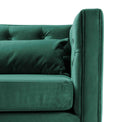 close up of the velvet tracked armrest on the Savoy Jasper Velvet 2 Seater Accent Sofa
