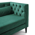 close up of the padded foam seat on the Savoy Jasper Velvet 2 Seater Accent Sofa