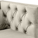 close up of the button tuft detail on the Savoy Putty Velvet 2 Seater Accent
