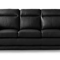 Hugo Black 3 Seater Leather Sofa - Close up of mid section of sofa