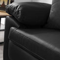 Hugo Black 3 Seater Leather Sofa - Close up of arm rest