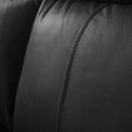 Hugo Black 3 Seater Leather Sofa - Close up of back cushion on sofa