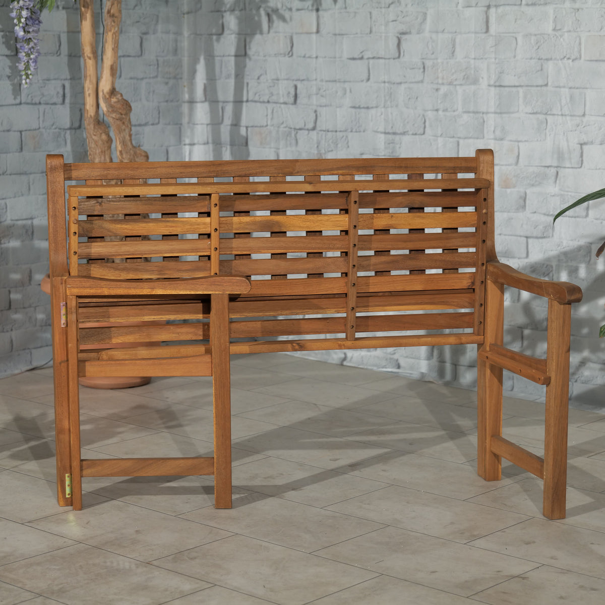 3 Seat Acacia Wooden Foldable Outdoor Bench