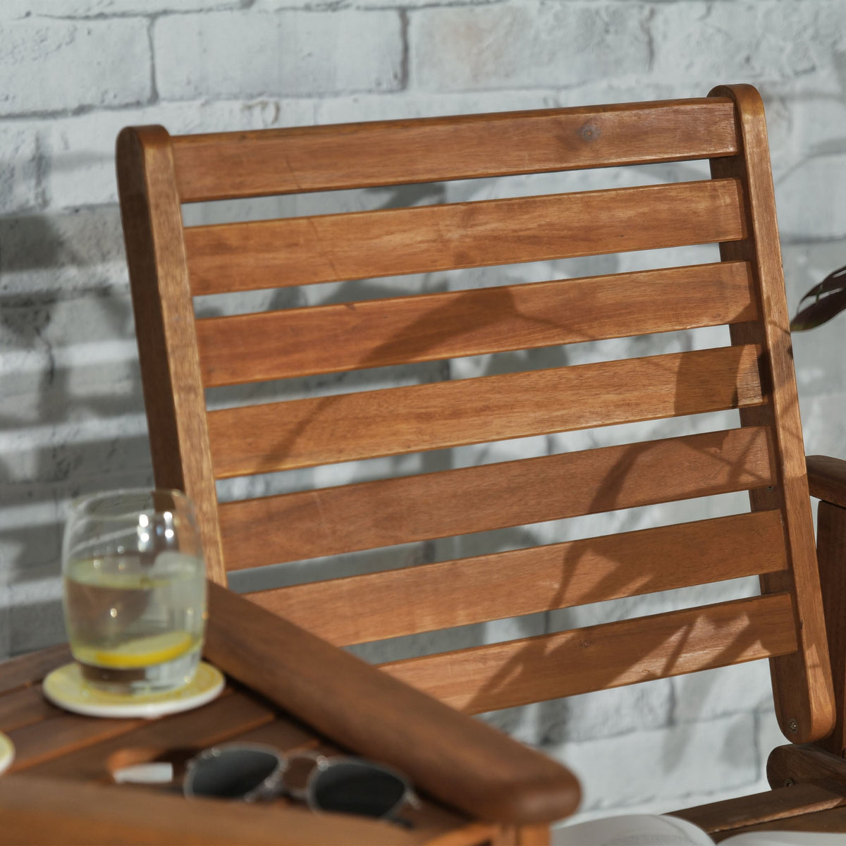 Napoli Acacia Companion Set close up of ladder back seat
