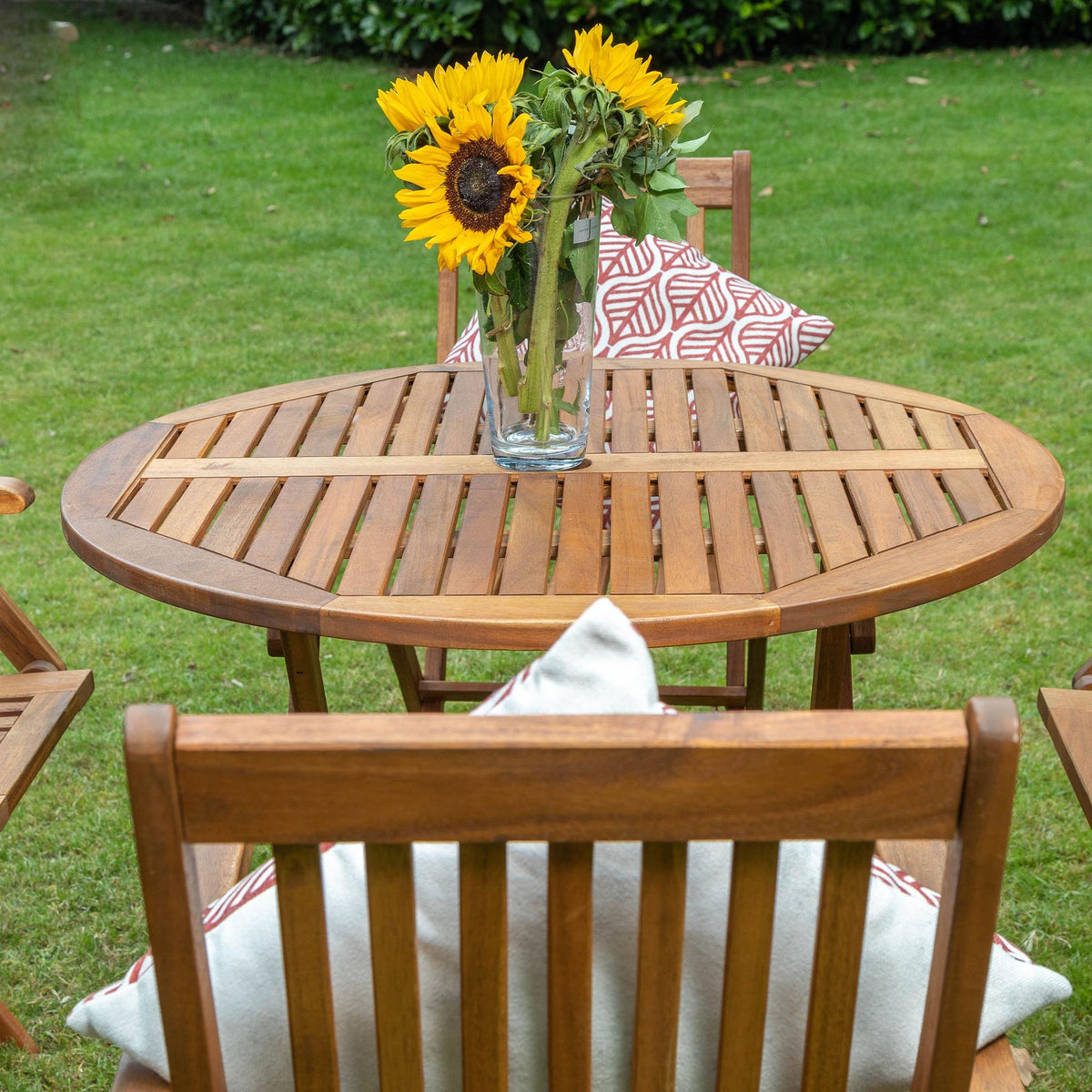 Manhattan Acacia Wooden Folding 4 Seat Garden Dining Set
