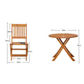 Manhattan Acacia Wooden Folding 4 Seat Garden Dining Set Dimensions
