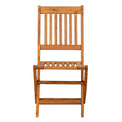 Manhattan Acacia Wooden Folding 4 Seat Garden Dining Set Table and chairs