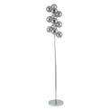 Vecchio Smoked Glass Orb and Chrome Floor Lamp