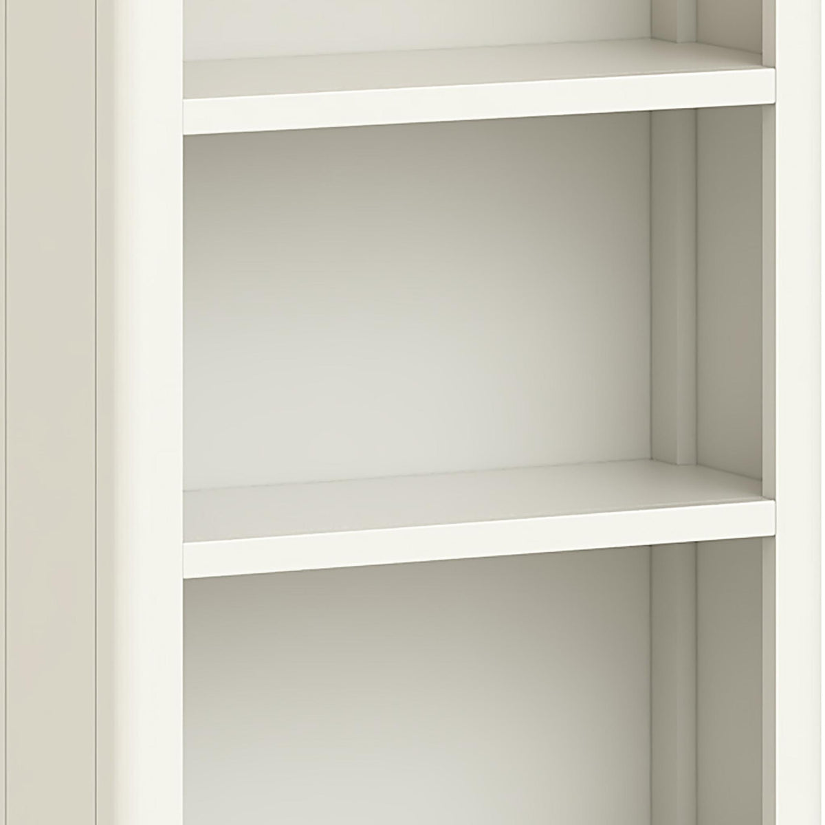 Windsor Cream Slim Bookcase - Close Up of Shelves