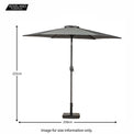 Grey 2.5m Parasol with Grey Aluminium Pole - Size Guide