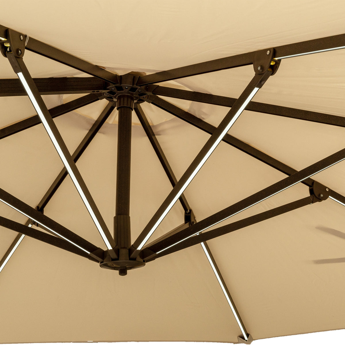 3.5m Ivory LED Cantilever Parasol