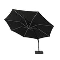 3.5m Round Deluxe Solar LED Cantilever Parasol with Base from Roseland Home Furniture