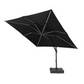 3m Square Deluxe Solar LED Cantilever Parasol with Base from Roseland Home Furniture