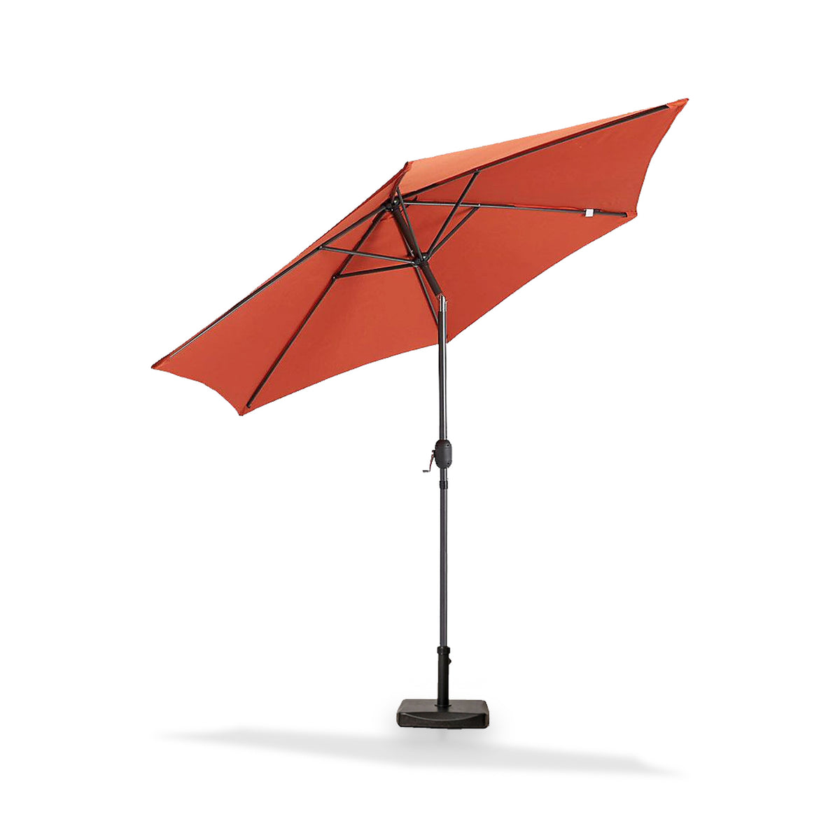 Orange 2.5m Garden Umbrella with Grey Aluminium Pole 