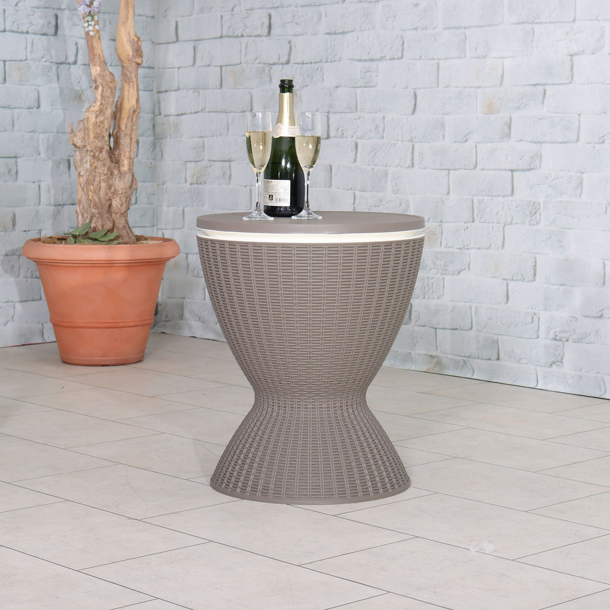 Garden Drinks Ice Bucket with Height Adjustable Table