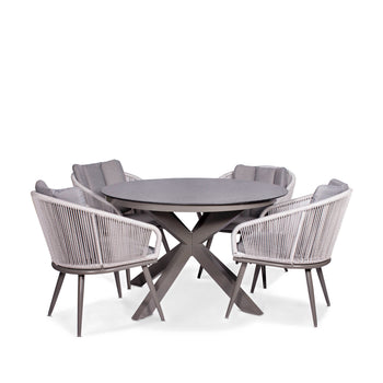 Aspen 4 Seat Stone Look Dining Set