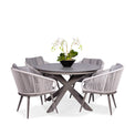Aspen 4 Seat Stone Look Garden Dining Set with 4 Chairs