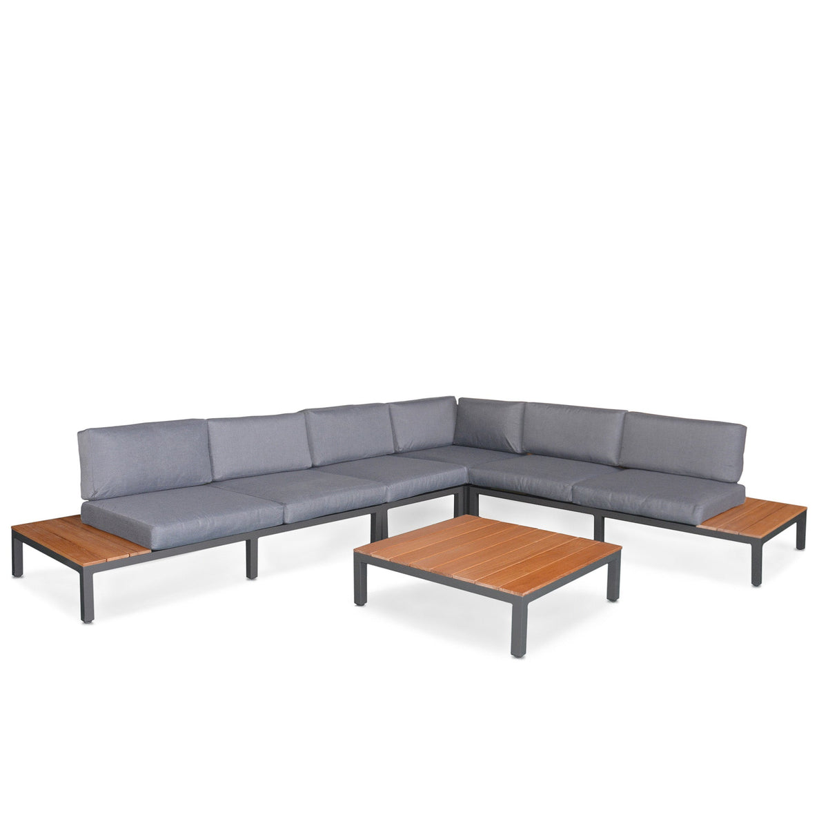 Aspen Large Garden Modular Lounge Set with Teak Coffee & Side Tables